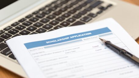 Scholarship Application Form on Desk